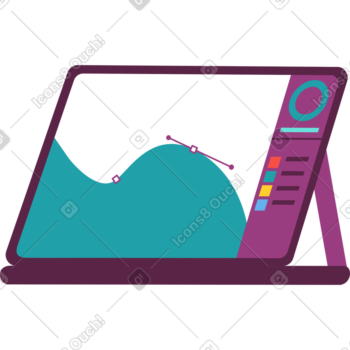 Illustration Tablette graphique pour la conception dans le style Sammy à télécharger aux formats PNG, SVG