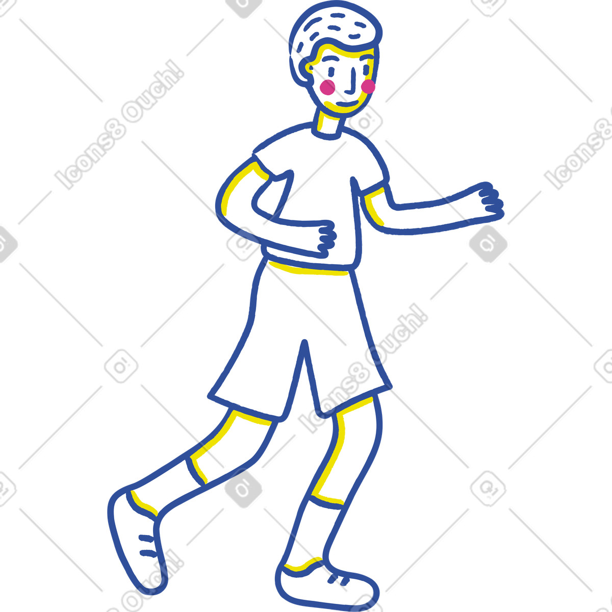 Football player illustration in Lime style download in PNG, SVG
