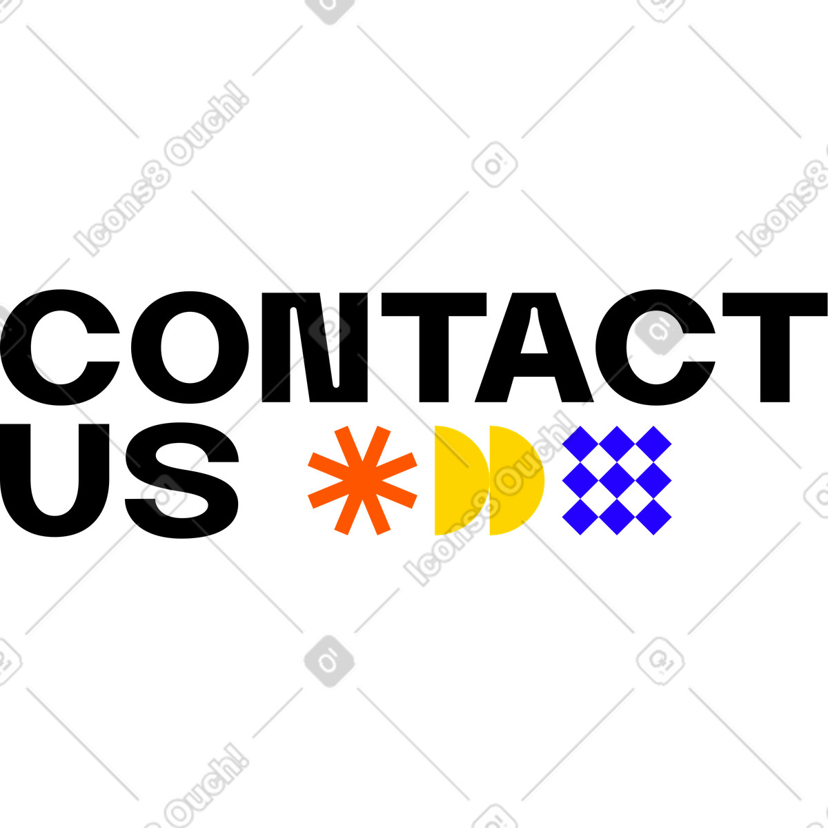 Text contact us animated illustration in Framework style download in GIF, Lottie (JSON), AE