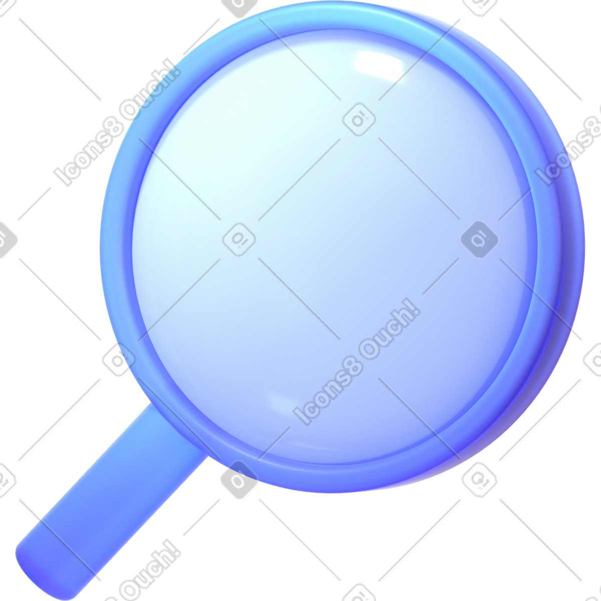 Abstract search illustration in 3D Glassy style download in PNG, SVG