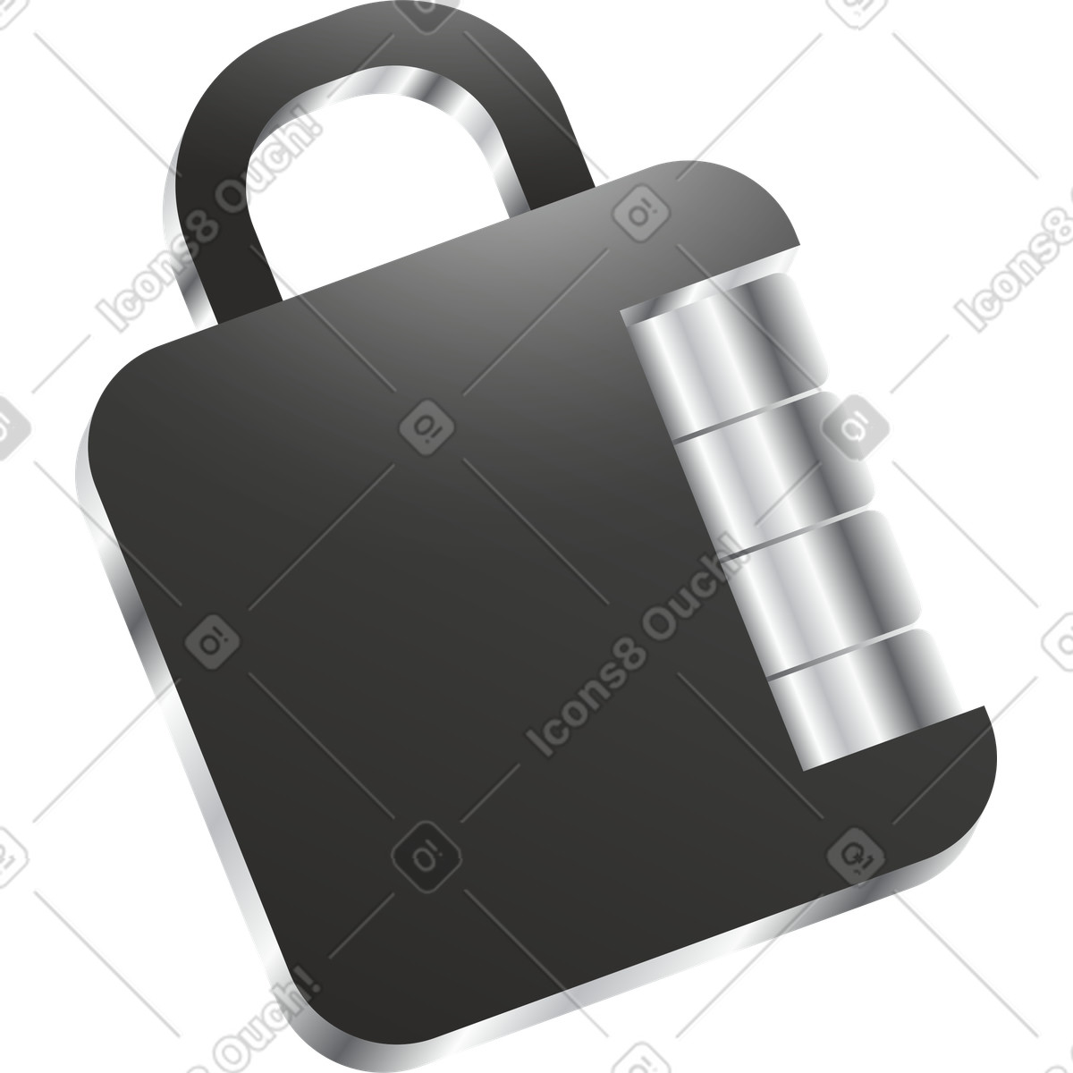 Lock illustration in Token style download in PNG, SVG
