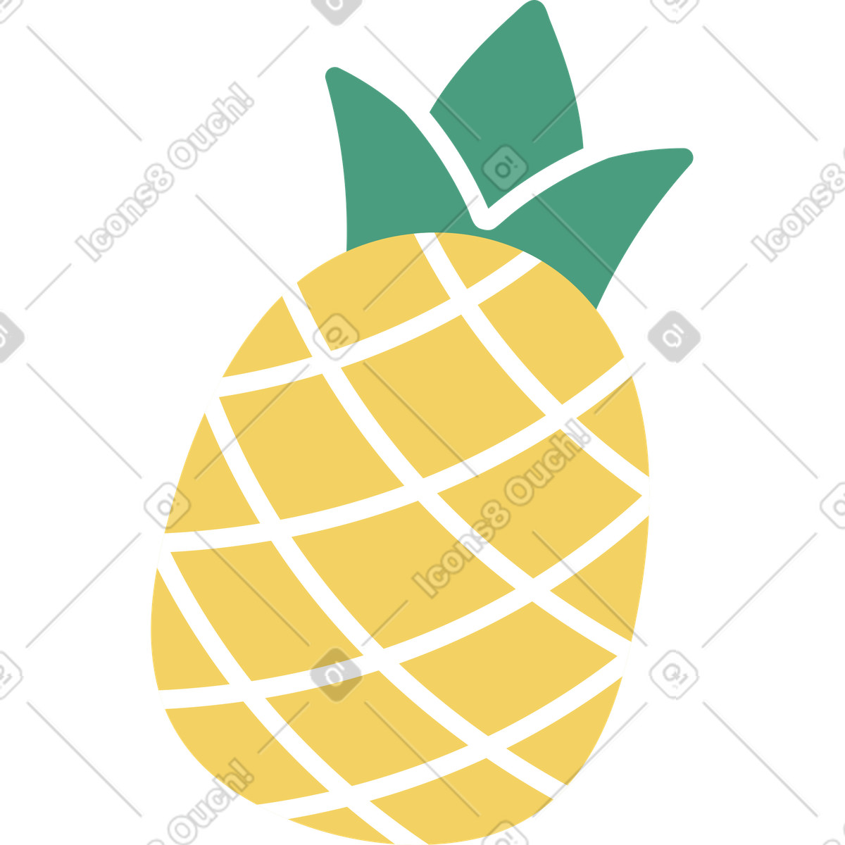 Ananas illustrazione in stile Macaroni scarica in PNG, SVG