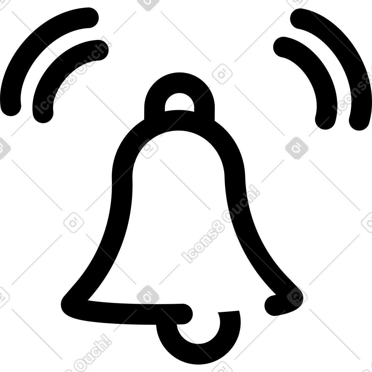 Bell notification symbol for alerts and reminder sound settings-Illustration im Notion Line Art-Stil als Download in PNG, SVG