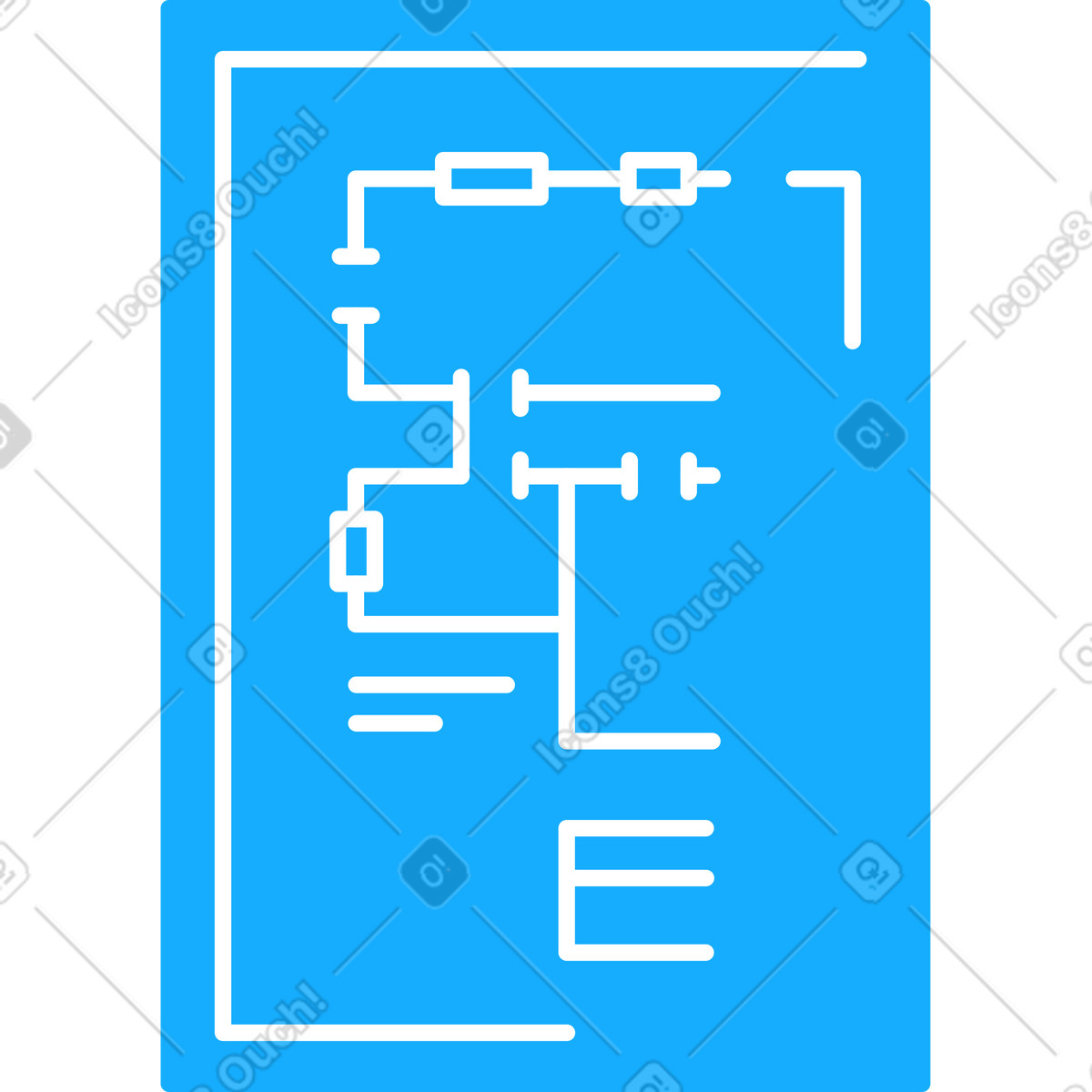 Ilustración Plan de impresión azul en estilo Transistor a descargar en PNG y SVG