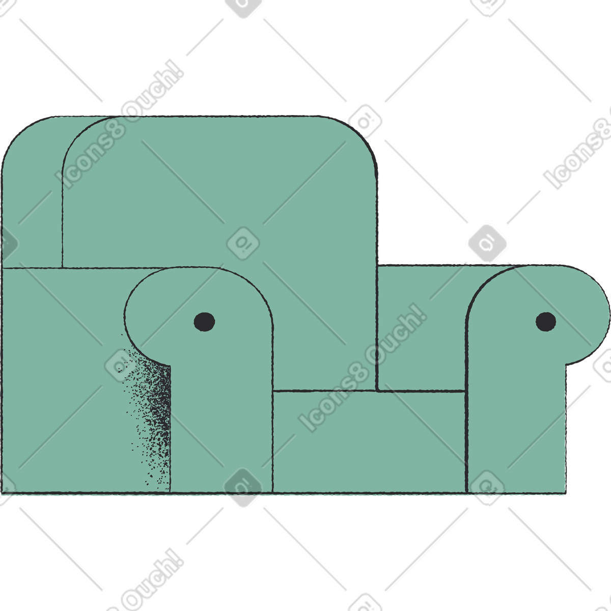 下载 Pablo 风格的 绿色椅子 插画，支持 PNG、SVG 格式