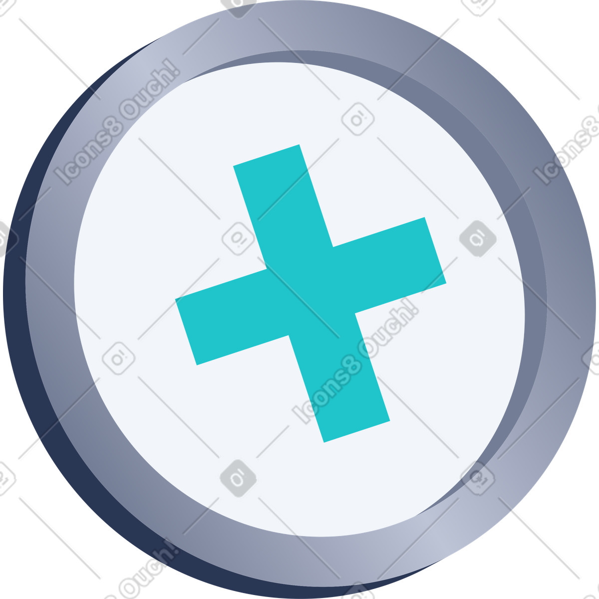 Illustration Icône plus arrondie dans le style Lucent à télécharger aux formats PNG, SVG