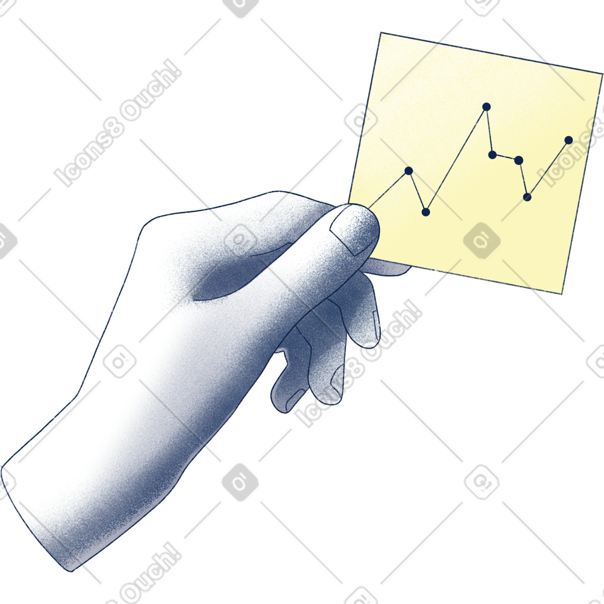 Haze スタイルの Hand holding a note のイラストをPNG、SVG形式でダウンロード