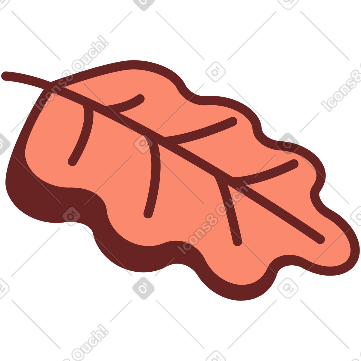 Leaf illustration in Storyline style download in PNG, SVG