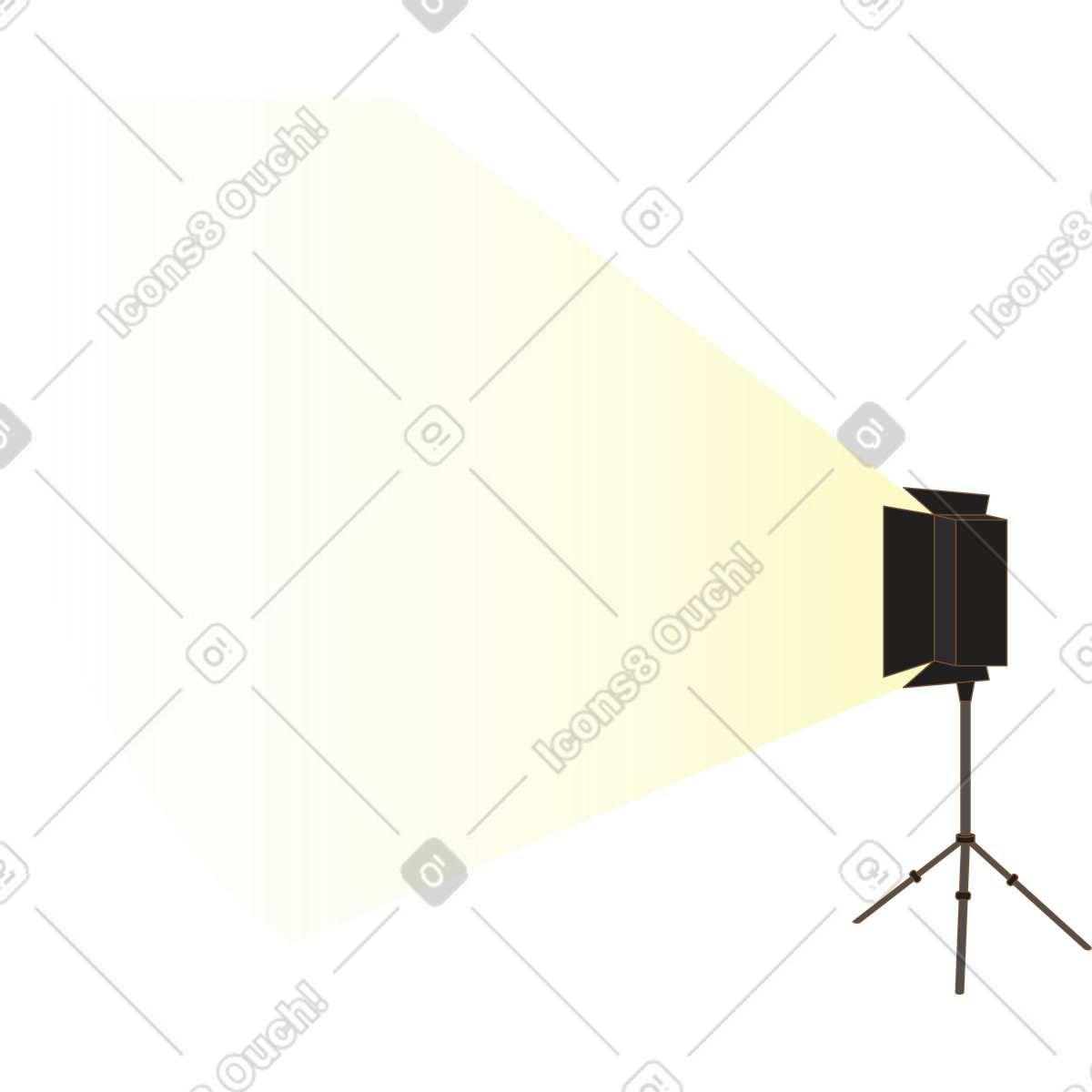 Illustration Éclairage de studio sur trépied dans le style Santa Camp à télécharger aux formats PNG, SVG