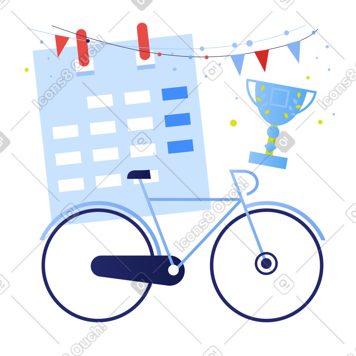 Ilustração de Victory in a bicycle race em no estilo Clip para baixar em PNG, SVG