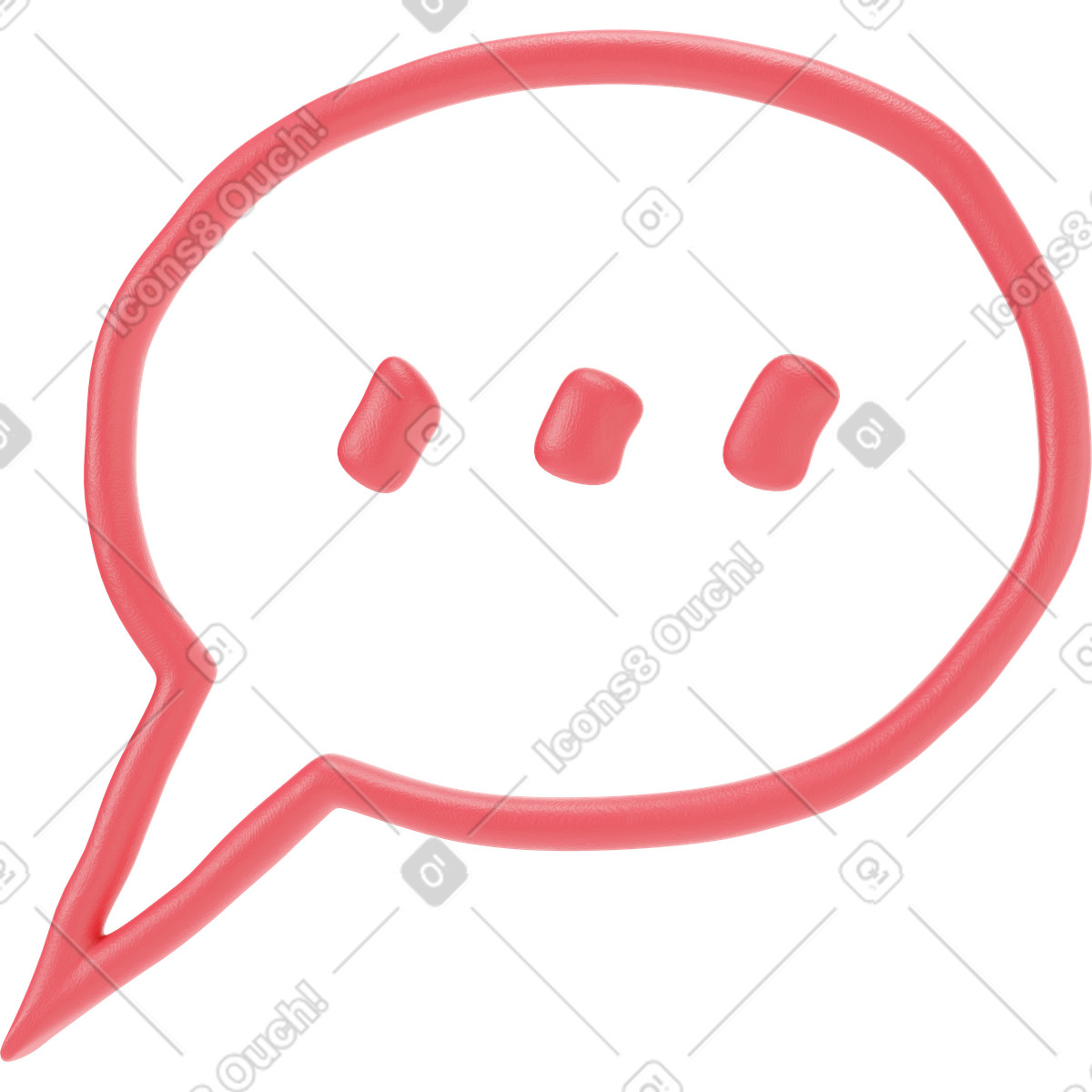 Ilustração de Balão fala contorno vermelho em no estilo 3D Stripy para baixar em PNG, SVG