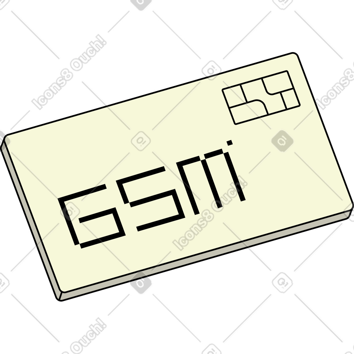 Simcard illustrazione in stile Retro scarica in PNG, SVG