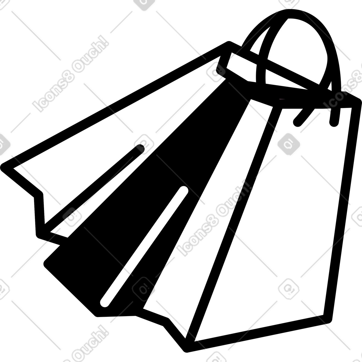 Shopping bags overlapping minimal lines retail purchase silhouette artwork-Illustration im Notion Line Art-Stil als Download in PNG, SVG