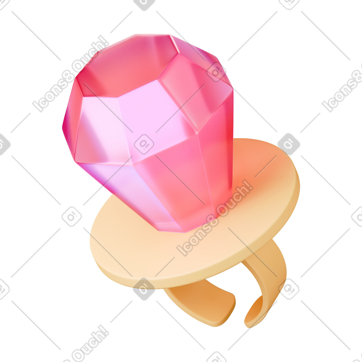 Lollipop Ring illustration in 3D Stickle style download in PNG, SVG