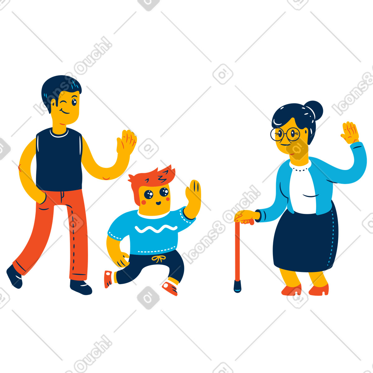 Visita alla nonna illustrazione in stile Flame scarica in PNG, SVG