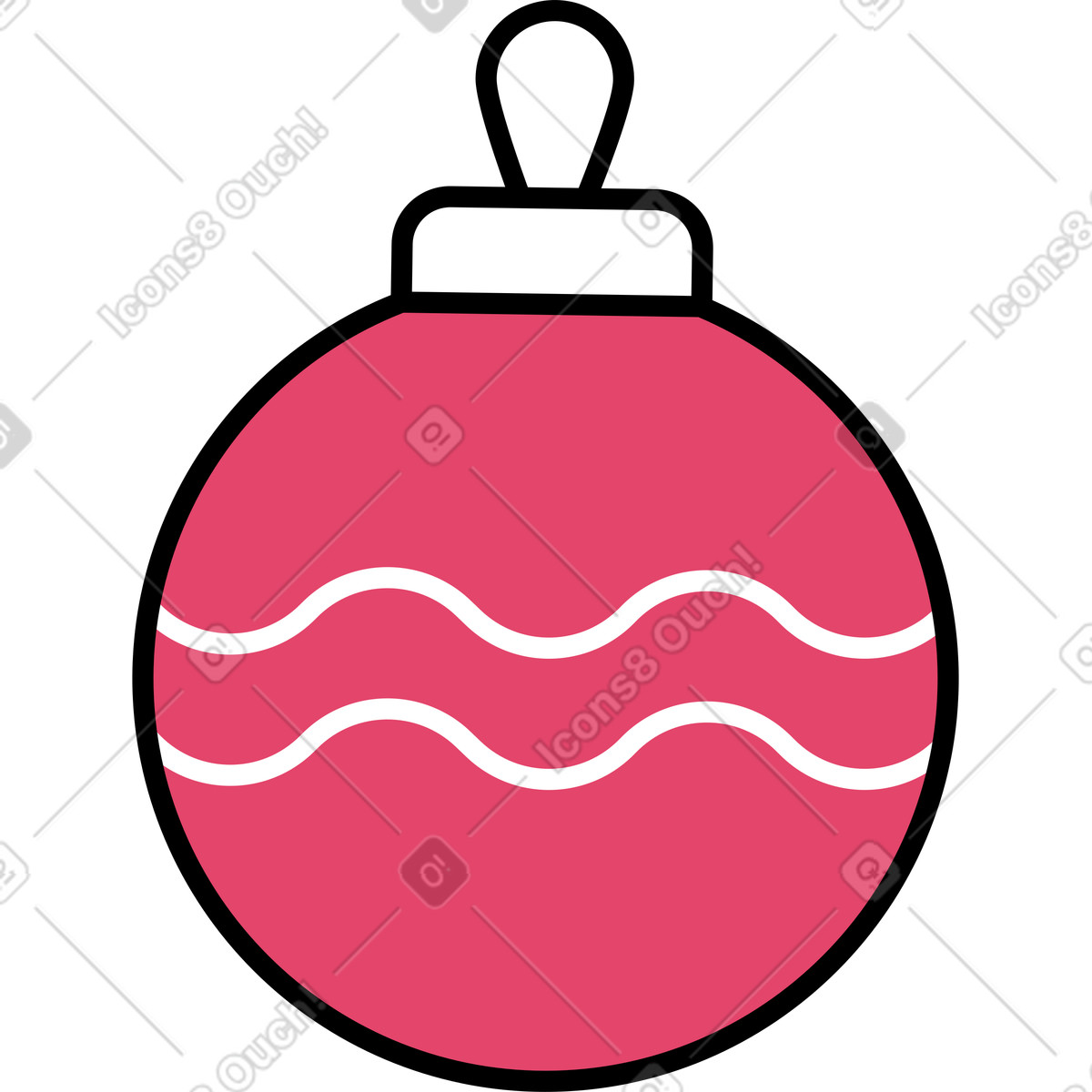 Palla di natale illustrazione in stile Memphis scarica in PNG, SVG