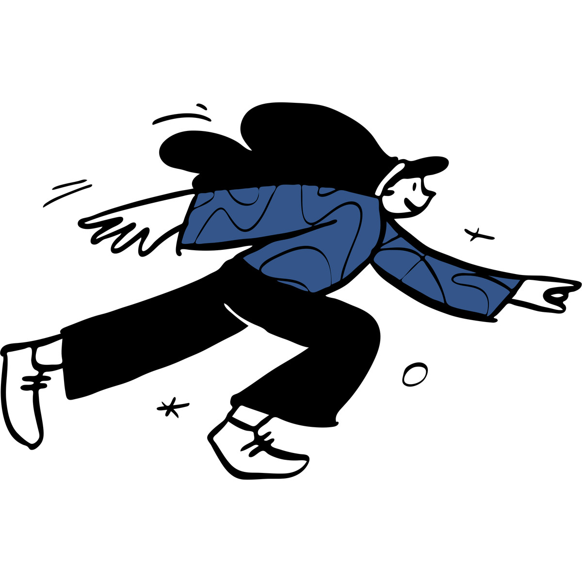 Donna che corre illustrazione in stile Open Doodles scarica in PNG, SVG