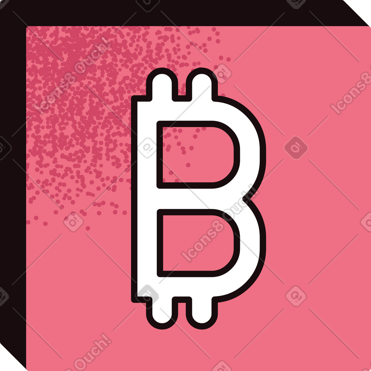 Bitcoin-block-Illustration im Delight-Stil als Download in PNG, SVG