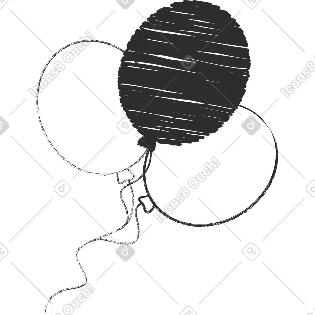 Balloons illustration in Graphite style download in PNG, SVG