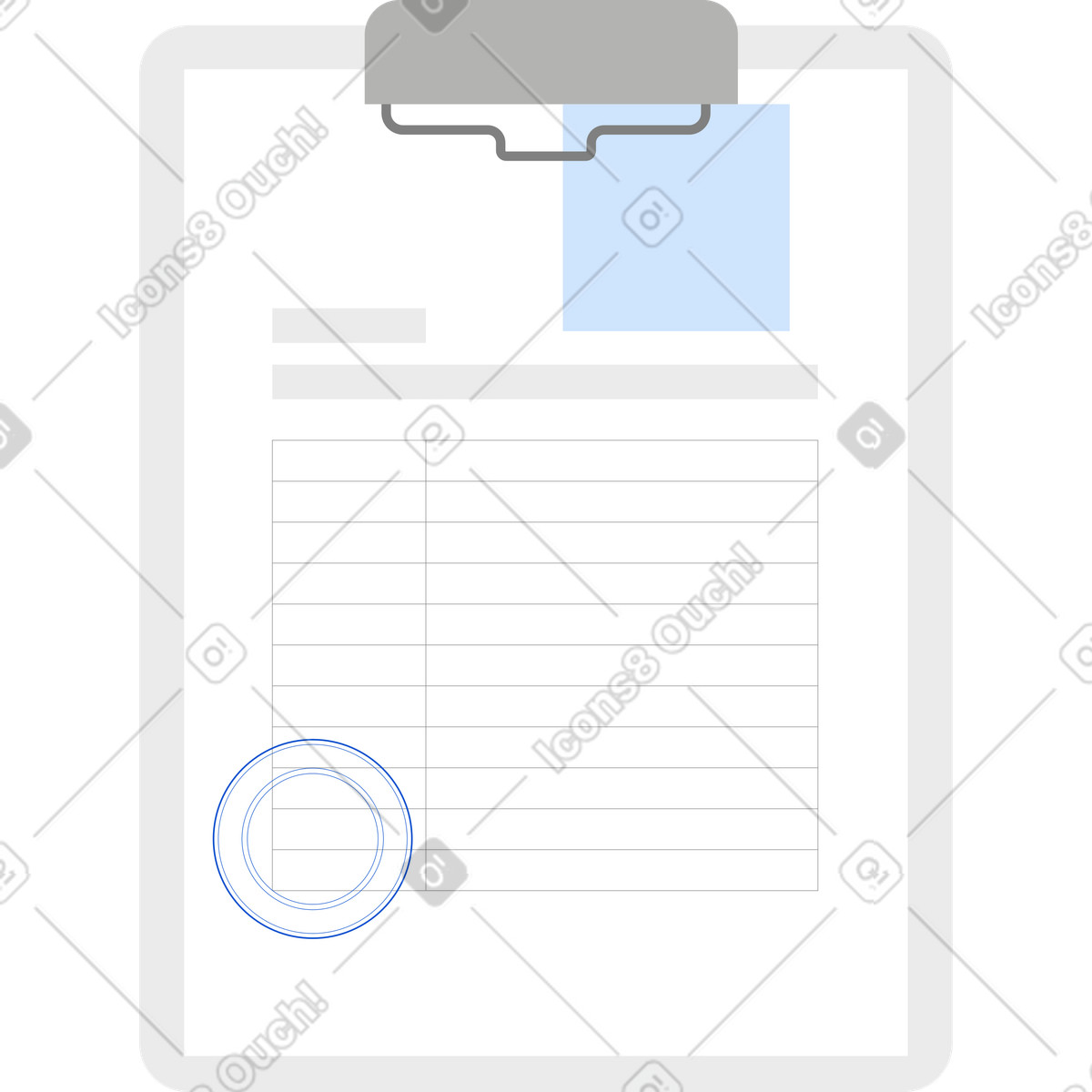 Ilustración Portapapeles con un documento en estilo Tiny a descargar en PNG y SVG