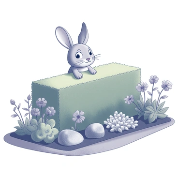 A curious rabbit with soft fur peeking out from behind a dense green hedge. The rabbit has large, attentive ears and bright eyes that convey a sense of wonder. Surrounding the rabbit is a peaceful garden setting, featuring various plants and flowers. The garden includes neatly arranged flower beds filled with blossoms, intricate leaves, and small rocks lining the path. The overall scene captures a tranquil and inviting atmosphere, perfect for the rabbit's exploration.