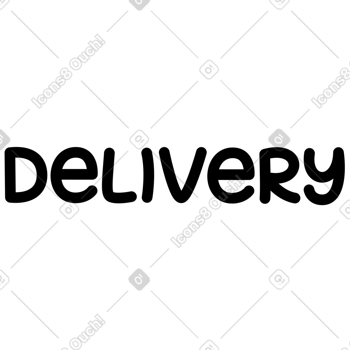 Illustration Livraison de lettrage dans le style Jelly à télécharger aux formats PNG, SVG