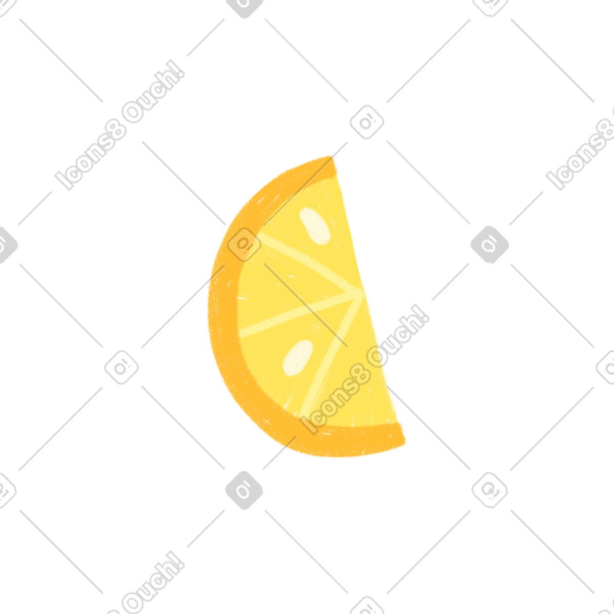 Lemon slice illustrazione in stile Cozy scarica in PNG, SVG