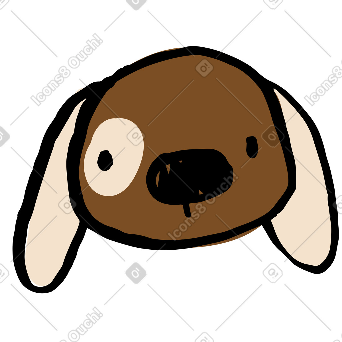 Dog's head illustration in Scandi style download in PNG, SVG