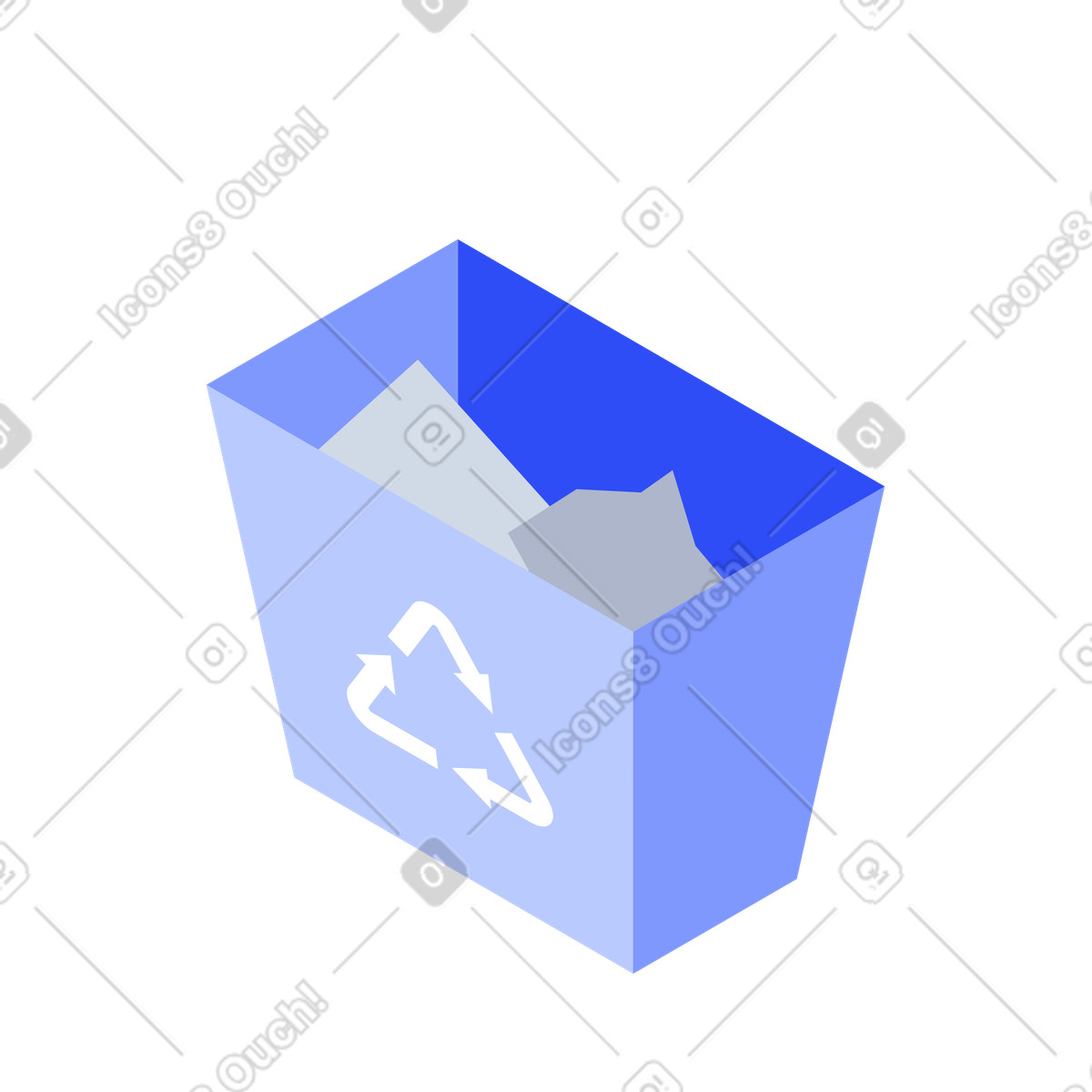 Ilustración Recycling bin with paper waste promoting environmental sustainability and management en estilo System a descargar en PNG y SVG