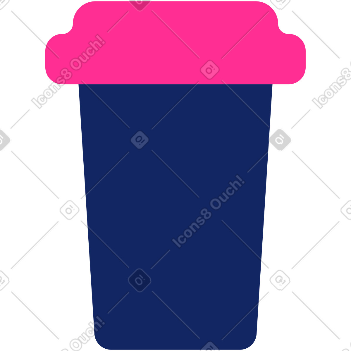 Pappbecher-Illustration im Cyborg-Stil als Download in PNG, SVG