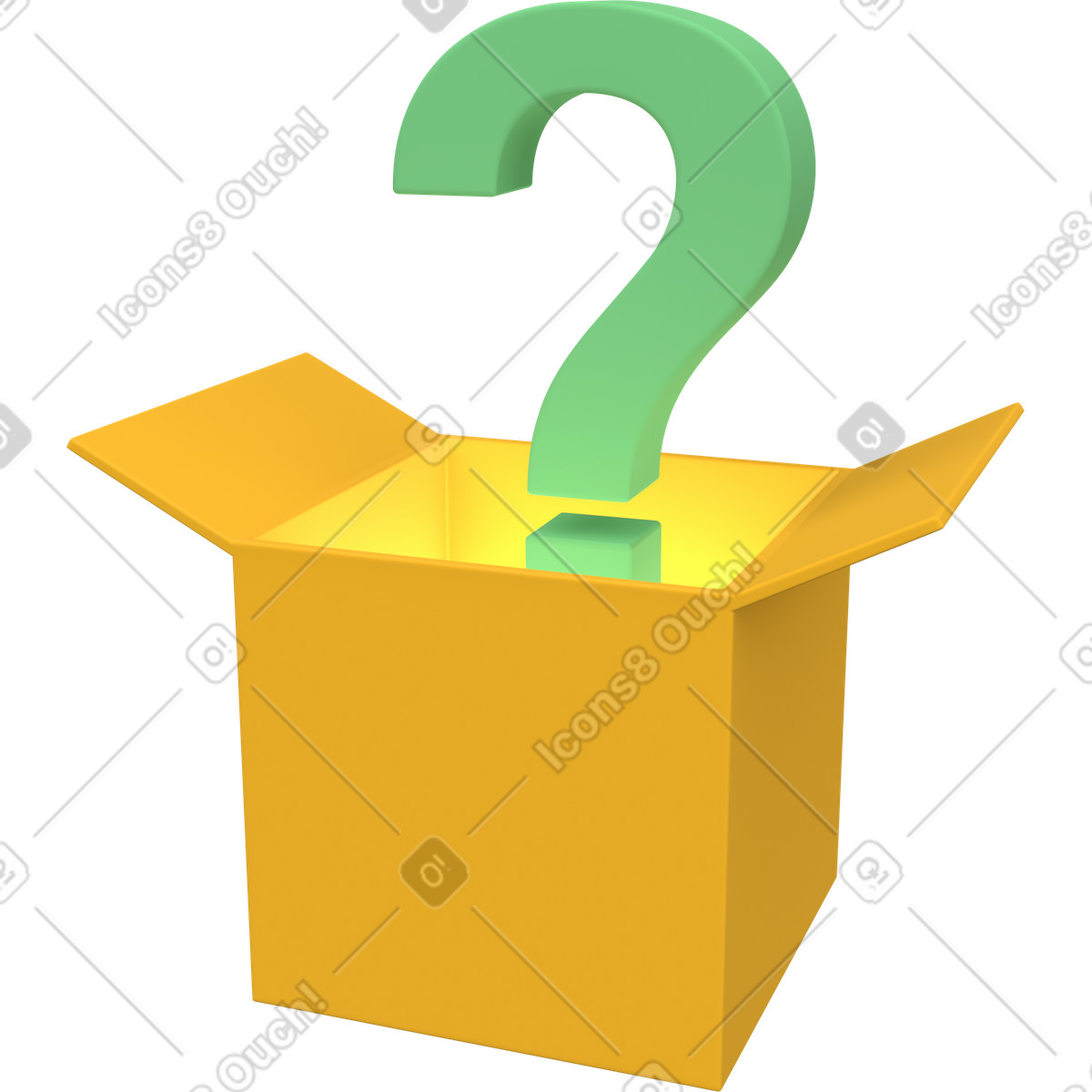 Product discovery and research, business question problem solving illustration in 3D Grid style download in PNG, SVG