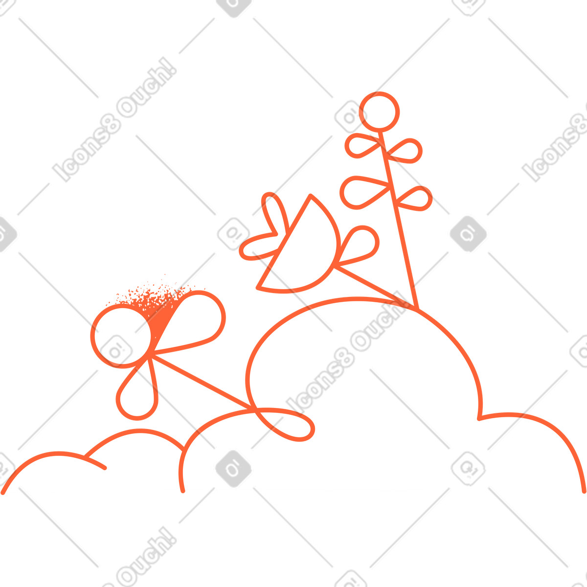 Plants composition illustration in PNG, SVG