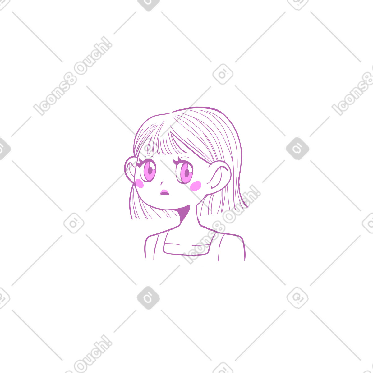 Ilustración Cabeza de mujer en estilo Experimental a descargar en PNG y SVG