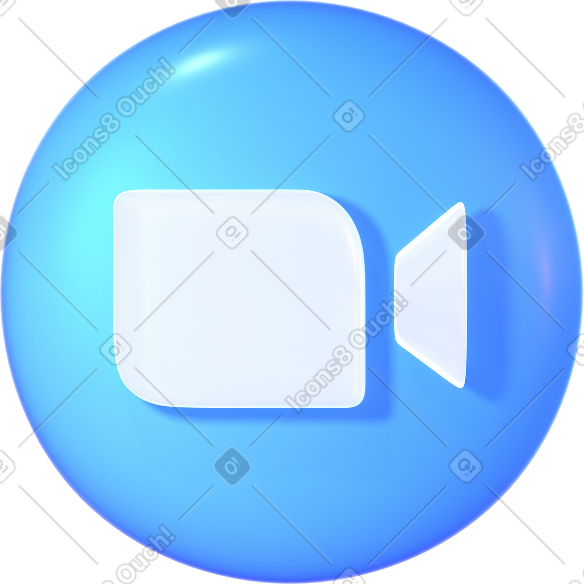 Logo astratto zoom illustrazione in stile 3D Glassy scarica in PNG, SVG