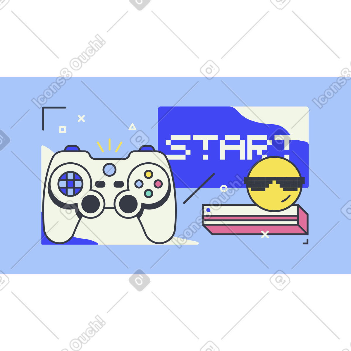 Gaming animated illustration in Abstract style download in GIF, Lottie (JSON), AE