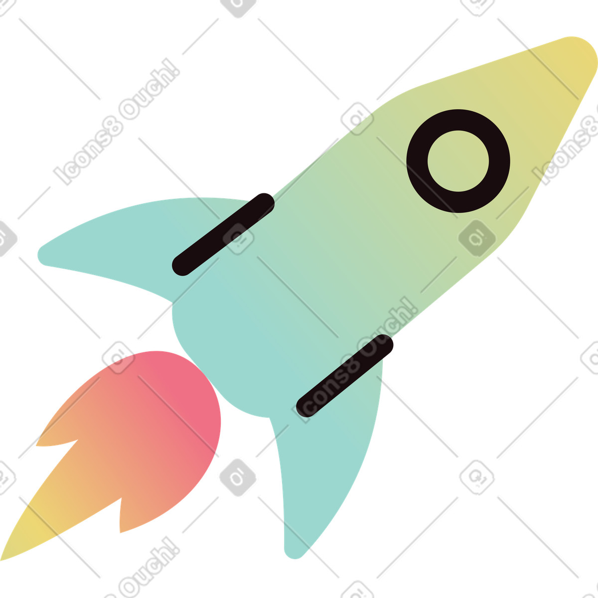 Delight 스타일의 Rocket 일러스트레이션 PNG, SVG 다운로드