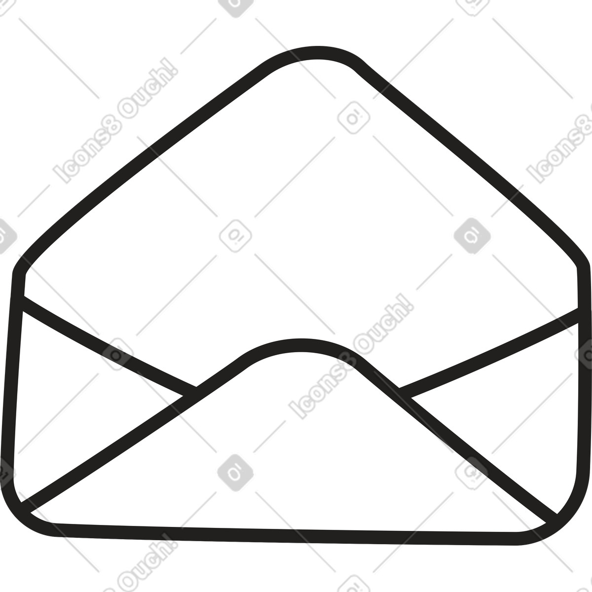Illustration of an envelope without contents, showcasing an empty clipart design in PNG SVG GIF.
