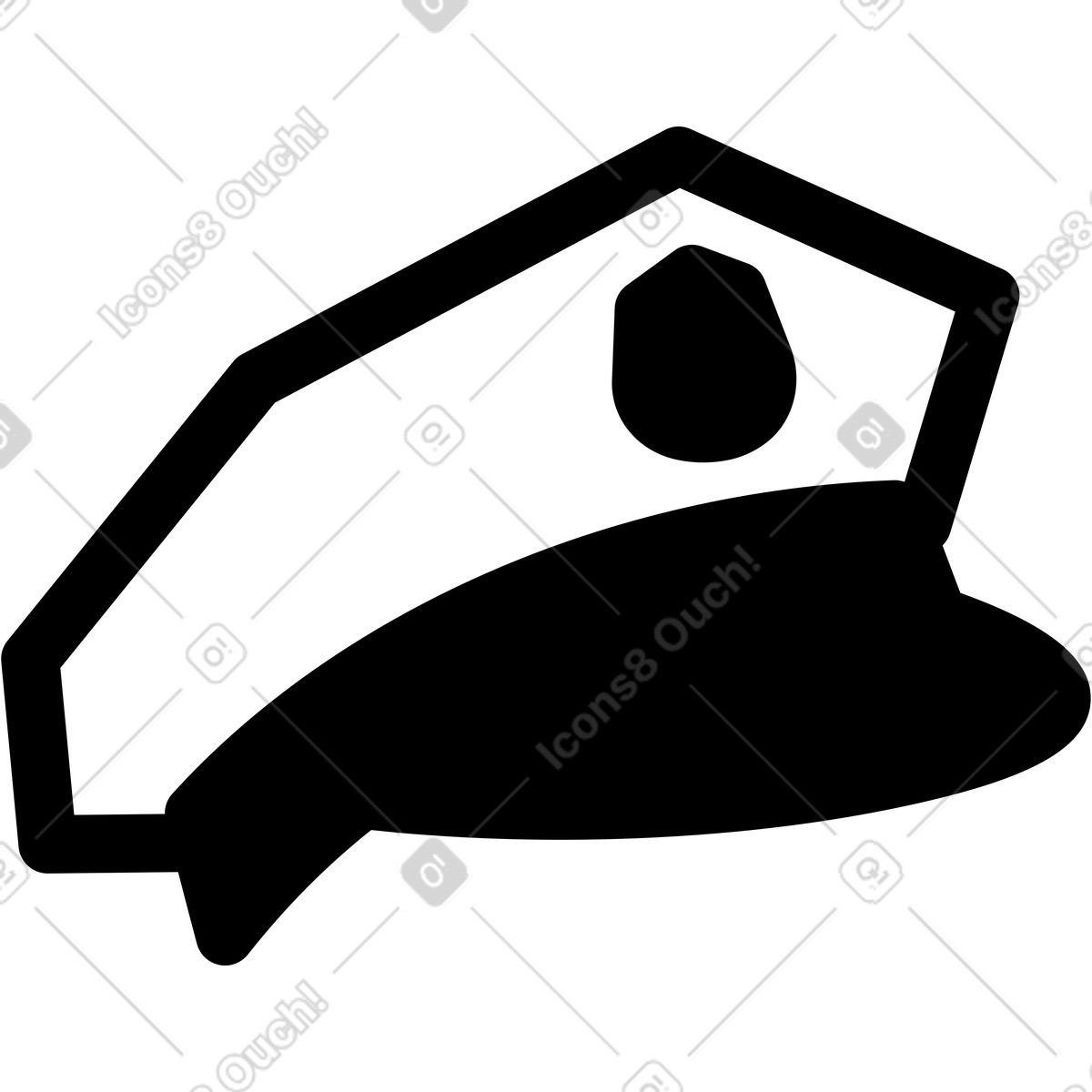 Ilustración Gorra de policia en estilo Transistor a descargar en PNG y SVG