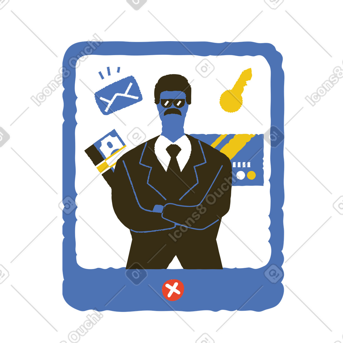 Attività online sicura illustrazione in stile Bermuda scarica in PNG, SVG