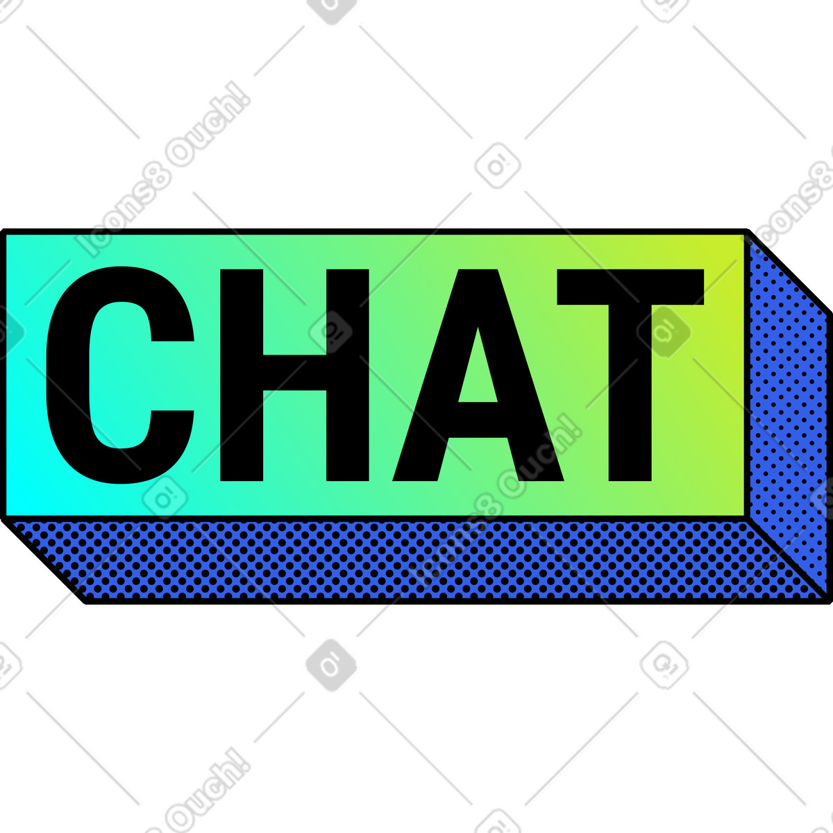 Memphis スタイルの チャットをブロックする のイラストをPNG、SVG形式でダウンロード