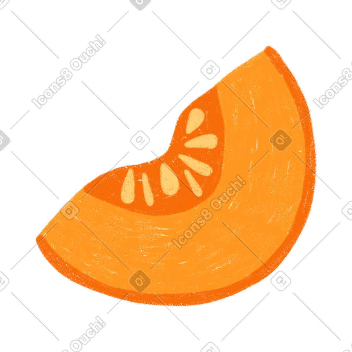 Pumpkin piece illustration in Cozy style download in PNG, SVG