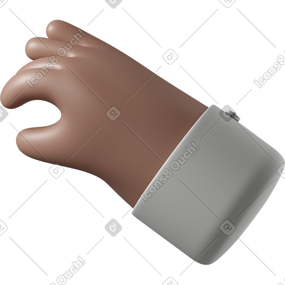 下载 3D Hands Fun&Wild 风格的 棕色皮肤手拿 插画，支持 PNG、SVG 格式