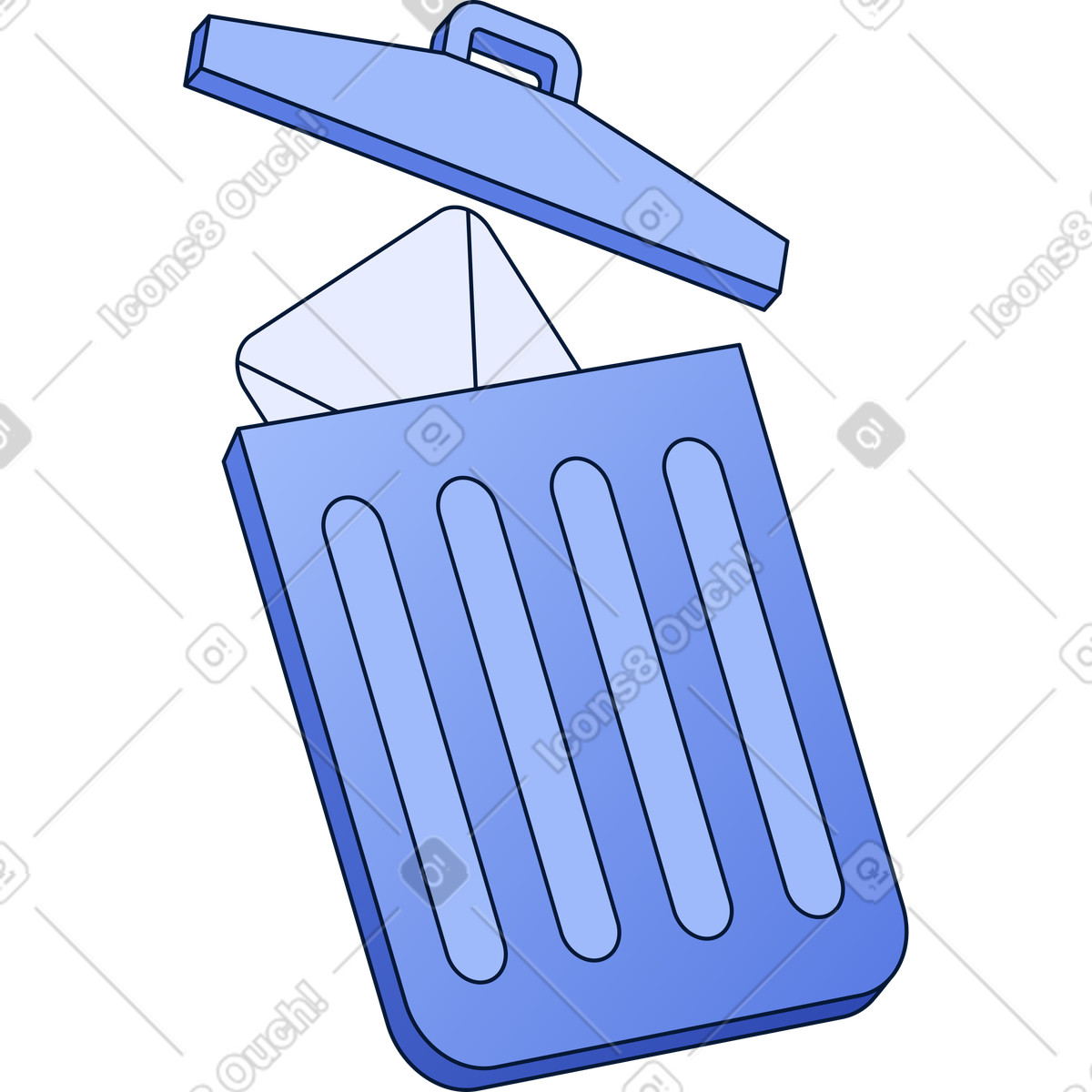 Trash bin icon illustration in Neat style download in PNG, SVG