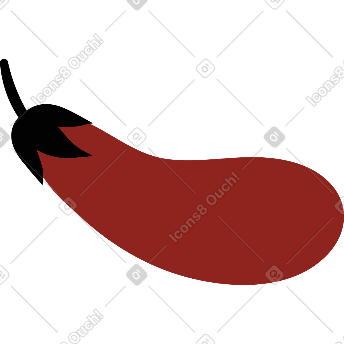 Eggplant illustration in Burgundy style download in PNG, SVG