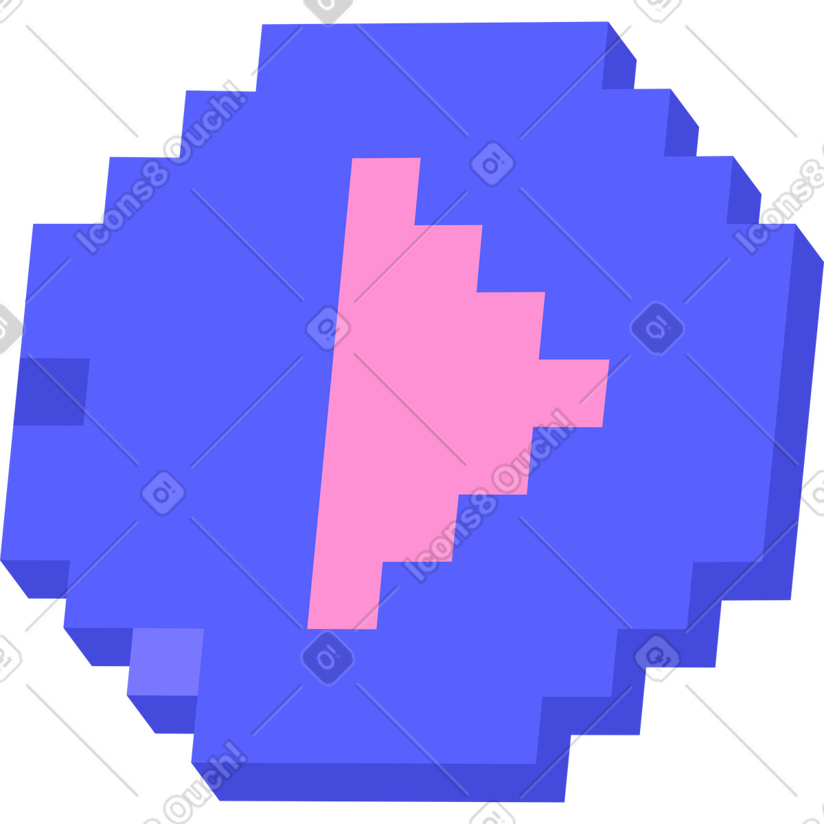 Ilustración Botón de play en estilo 8bit a descargar en PNG y SVG