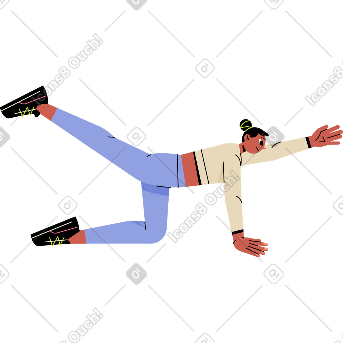 Illustration Jeune femme faisant du yoga dans le style Juicy à télécharger aux formats PNG, SVG