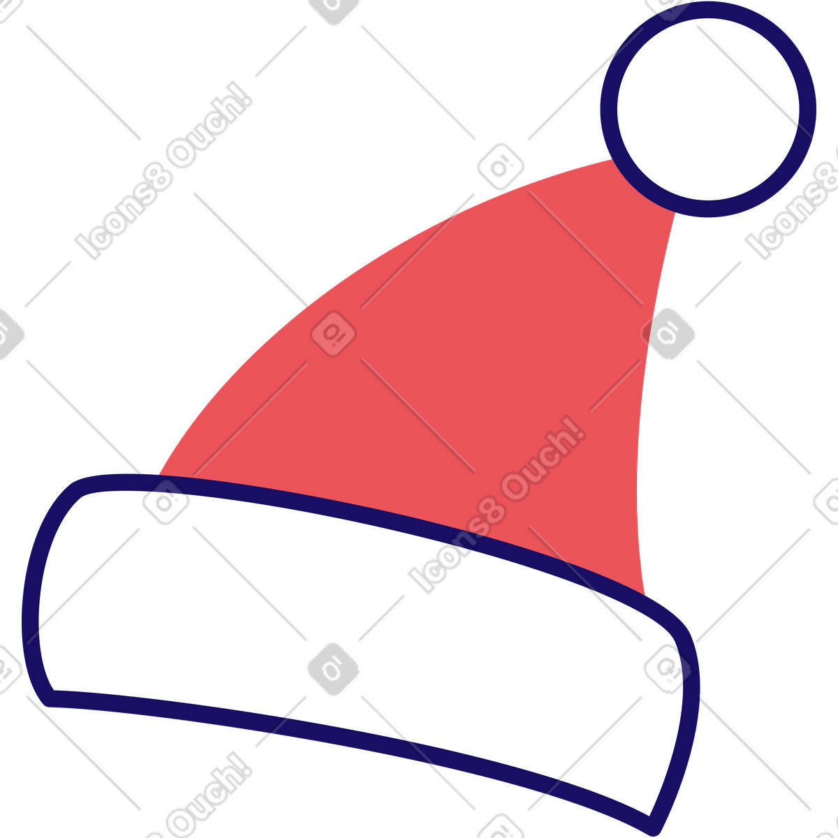 Ilustração de Gorro do papai noel em no estilo Bendy para baixar em PNG, SVG