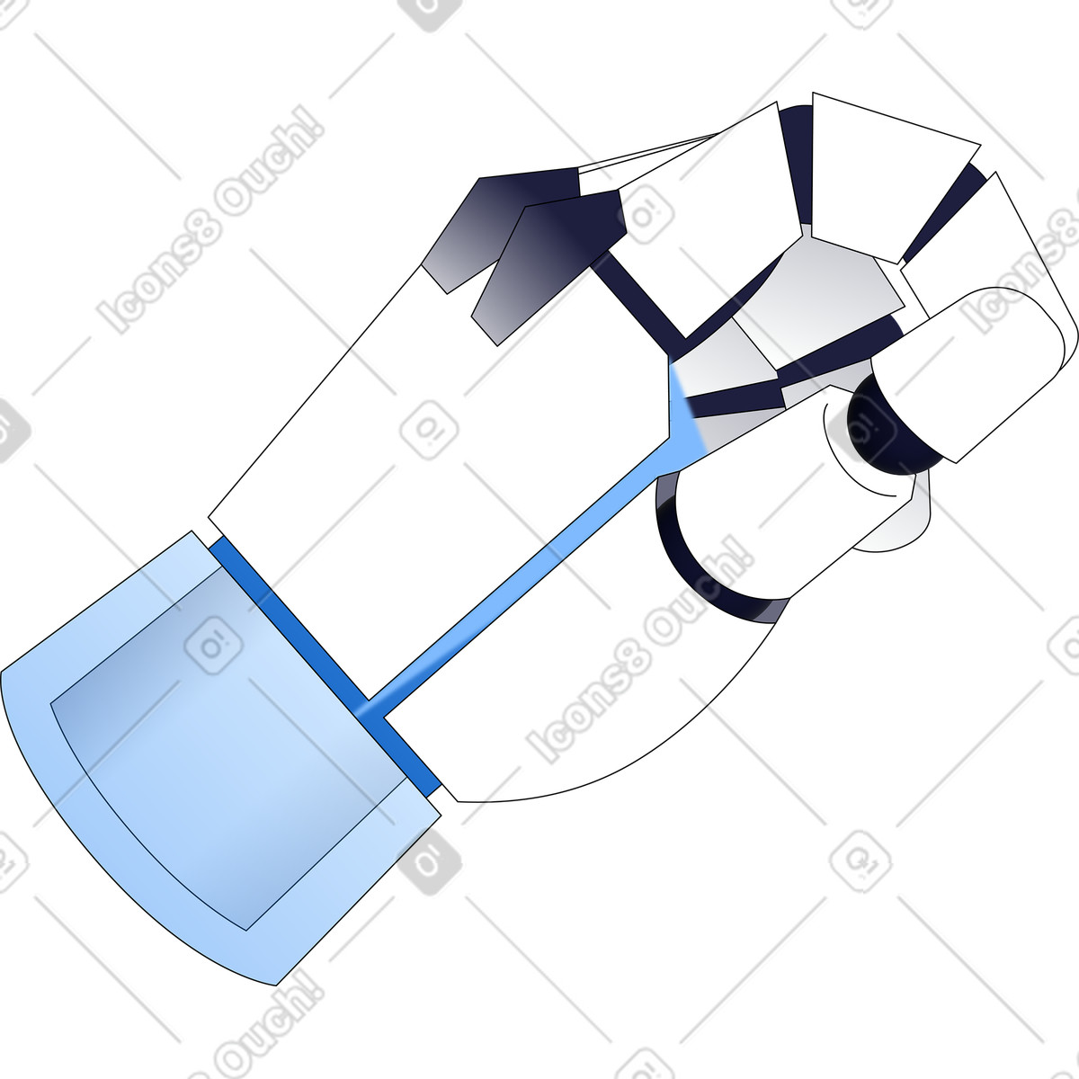 Robotic arm illustration in Pop style download in PNG, SVG