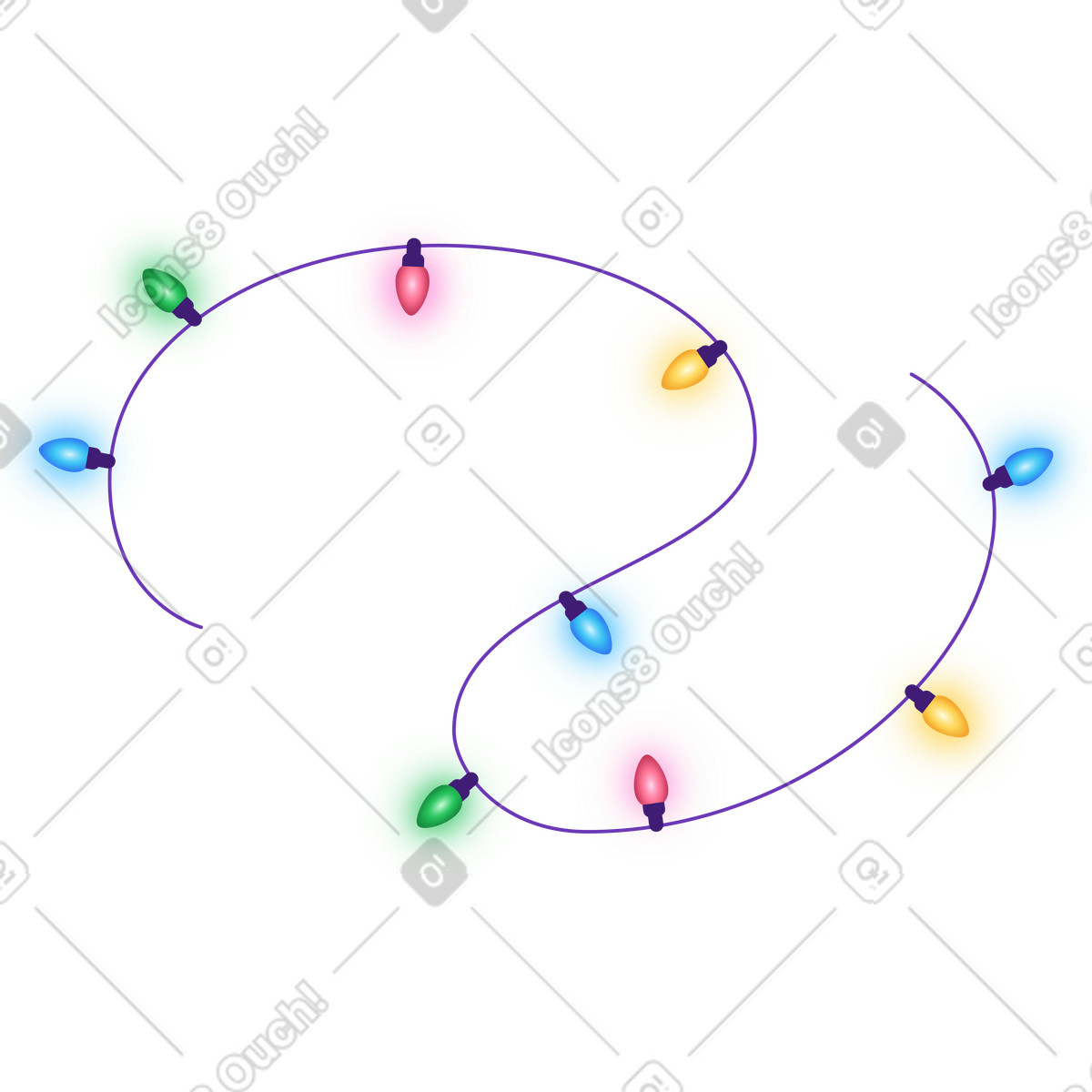 Ilustração de Luzes guirlanda em no estilo Typography para baixar em PNG, SVG
