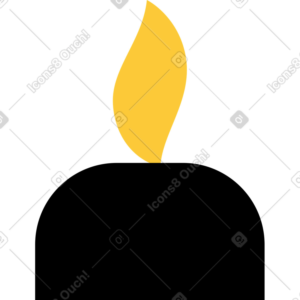 Burning candle wick illustration in Juicy style download in PNG, SVG